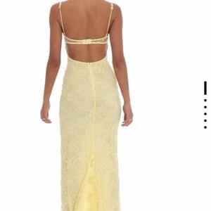 Lucy in the Sky Yellow Lace Maxi Dress